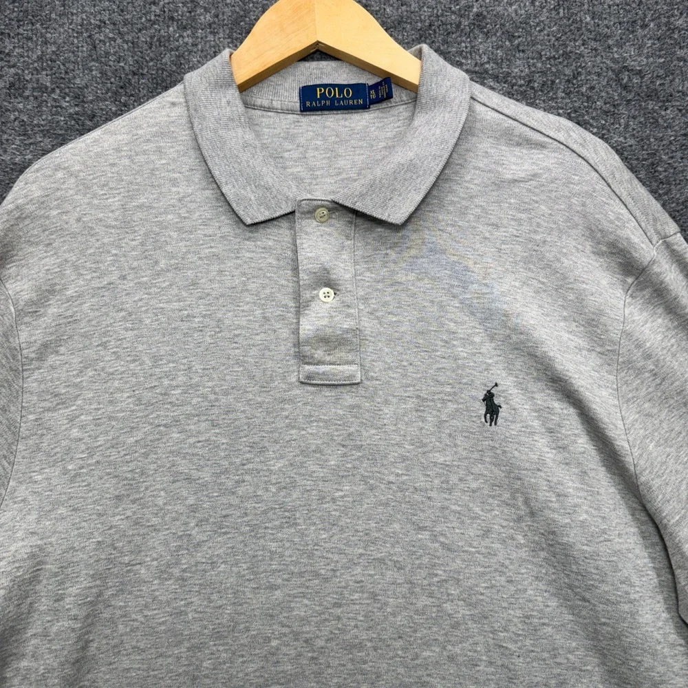 Polo Ralph Lauren Polo Shirt Mens XL Gray Short Sleeve Pony Logo Casual